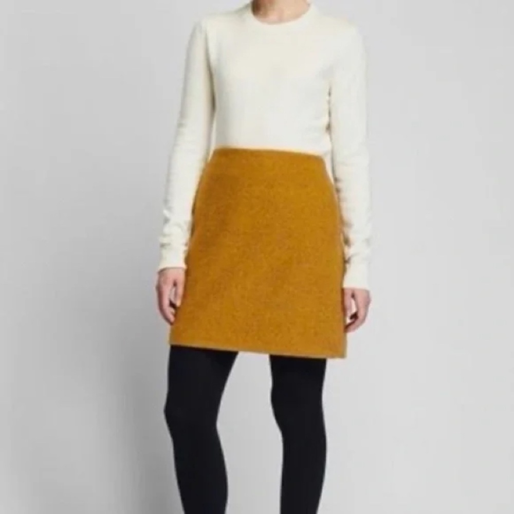 Uniqlo Mustard Wool Mini Skirt - 8